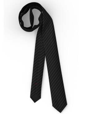Hugo Boss 2.75" Pinstripe Solid Pattern Slim Tie Black One Size